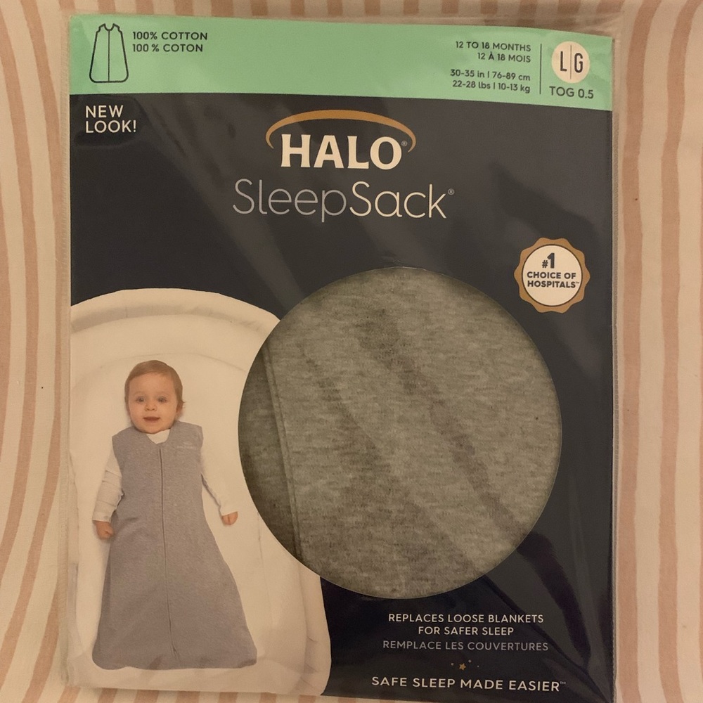 HALO Sleepsack NWT size large (12-18 months) 0.5 tog grey